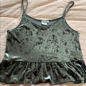 Peplum Velvent Tank Top